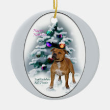 Staffordshire Bull Terrier Christmas Gifts Christmas Tree Ornaments