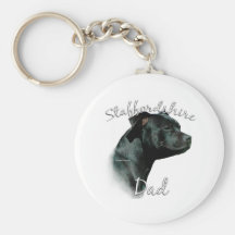 Staffordshire Bull Terrier Dad 2 Keychains