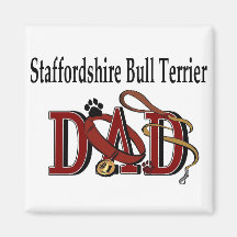 Staffordshire Bull Terrier Dad Gifts Fridge Magnet