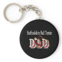 staffordshire bull terrier dad Keychain
