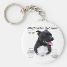 Staffordshire Bull Terrier History Design Key Chain