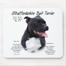Staffordshire Bull Terrier History Design Mouse Pads