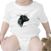 Staffordshire Bull Terrier Mum 2 Baby Bodysuits