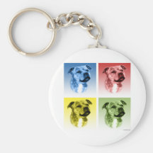 Staffordshire Bull Terrier Pop Art Key Chain