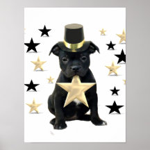 Staffordshire bull terrier puppy poster