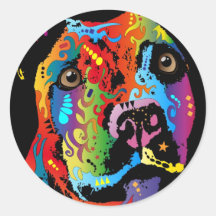 Staffordshire Bull Terrier Round Sticker
