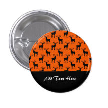 Stag Deer on Bright Orange Button