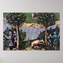 Stag Hunt Of The Elector Frederick The Wise Detail Print