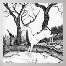 Stag leaping poster