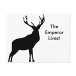 Stag silhouette with big antlers postcards