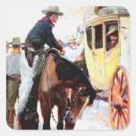 Stage Coach Square Stickers