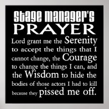 Stage Manager's Prayer Poster