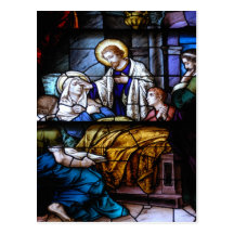 stain glass window postcard