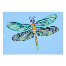 Stained Glass & Abalone Shell Dragonfly Announcement