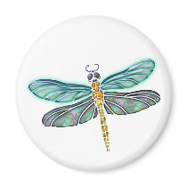 Stained Glass & Abalone Shell Dragonfly
