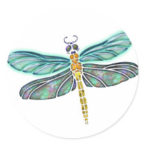 Stained Glass & Abalone Shell Dragonfly