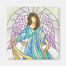 Stained Glass Angel Refrigerator Magnet