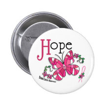 Stained Glass Butterfly 1 Breast Cancer Pinback Button