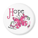 Stained Glass Butterfly 1 Breast Cancer Refrigerator Magnets