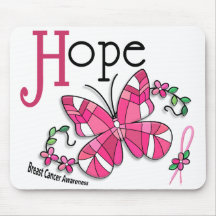 Stained Glass Butterfly 1 Breast Cancer Mouse Mats