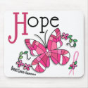 Stained Glass Butterfly 1 Breast Cancer mousepads