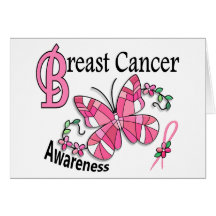 Stained Glass Butterfly 2 Breast Cancer Cards
