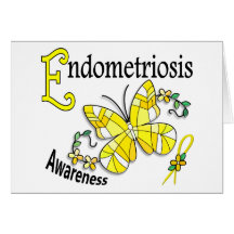 Stained Glass Butterfly 2 Endometriosis Greeting Cards