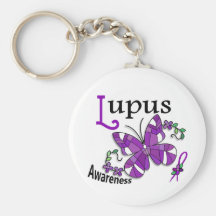 Stained Glass Butterfly 2 Lupus Keychain