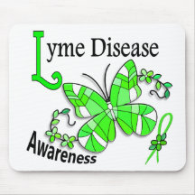 Stained Glass Butterfly 2 Lyme Disease Mousemat