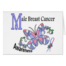 Stained Glass Butterfly 2 Male Breast Cancer Cards
