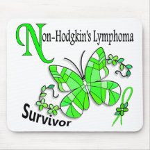 Stained Glass Butterfly 2 Non-Hodgkin's Lymphoma Mouse Mat