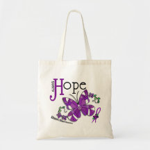 Stained Glass Butterfly Alzheimer's Disease Tote Bags