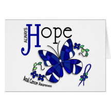 Stained Glass Butterfly Anal Cancer Cards