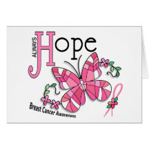 Stained Glass Butterfly Breast Cancer Greeting Cards