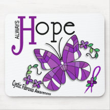 Stained Glass Butterfly Cystic Fibrosis Mouse Pad