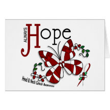 Stained Glass Butterfly Head And Neck Cancer Greeting Card