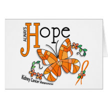 Stained Glass Butterfly Kidney Cancer Greeting Card