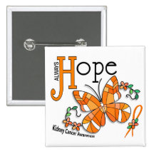 Stained Glass Butterfly Kidney Cancer Pin