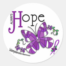 Stained Glass Butterfly Leiomyosarcoma Stickers