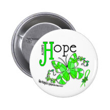 Stained Glass Butterfly Non-Hodgkins Lymphoma Buttons