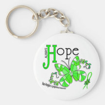 Stained Glass Butterfly Non-Hodgkins Lymphoma Key Chains