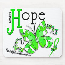Stained Glass Butterfly Non-Hodgkins Lymphoma Mouse Mat