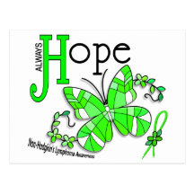 Stained Glass Butterfly Non-Hodgkins Lymphoma Post Card