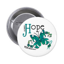 Stained Glass Butterfly PCOS Button