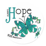 Stained Glass Butterfly PCOS Stickers