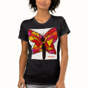 stained glass butterfly t-shirts