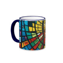 Stained Glass Christian Cross Coffee Mug art