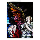 Stained Glass Colourful Angel Wings Christmas Card