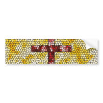 Stained Glass Cross Bumper Sticker