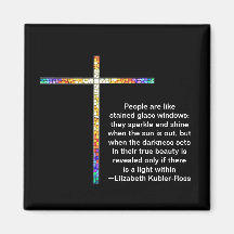 Stained Glass Cross - magnet
